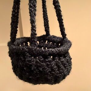 Crocheted hanging basket